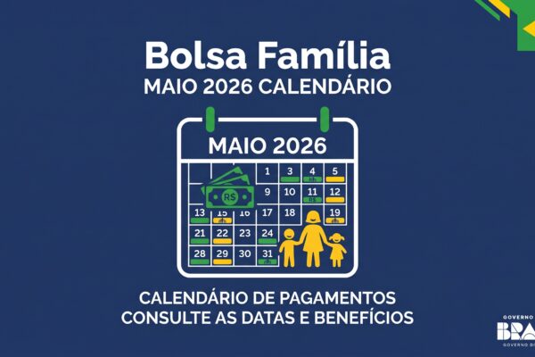 Calendario do bolsa familia maio 2026 com datas de pagamento por final do NIS