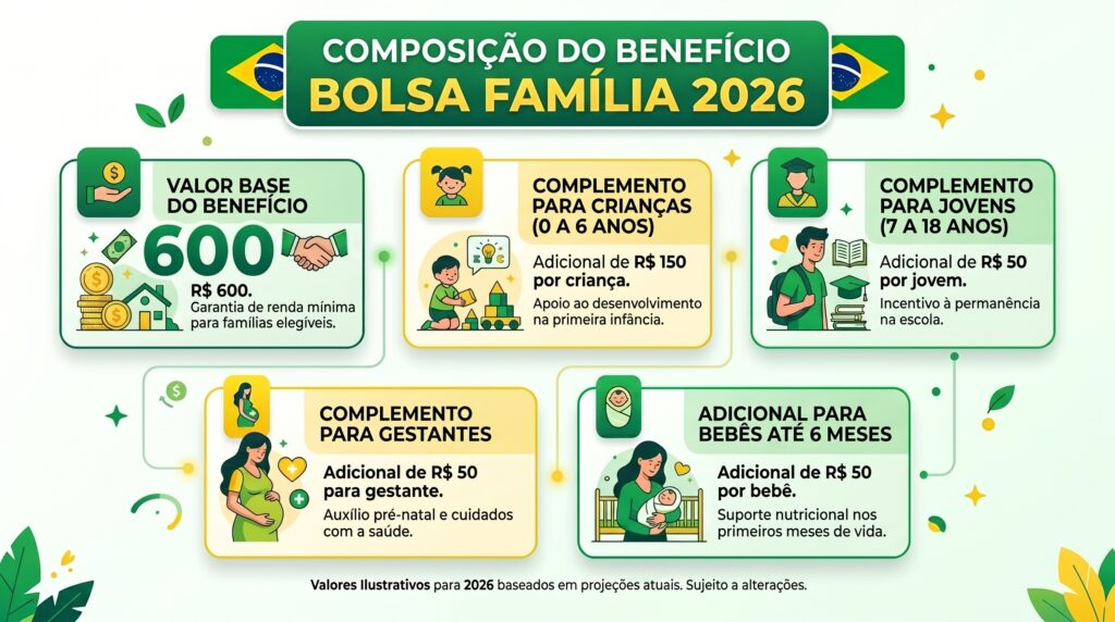 Bolsa Família 2026: guia completo de regras, valores, cadastro e como não perder o benefício 1 Bolsa Família 2026 completo: quem tem direito, valor atualizado, limite de renda, calendário oficial, cadastro passo a passo e evitar bloqueios ou cancelamento.