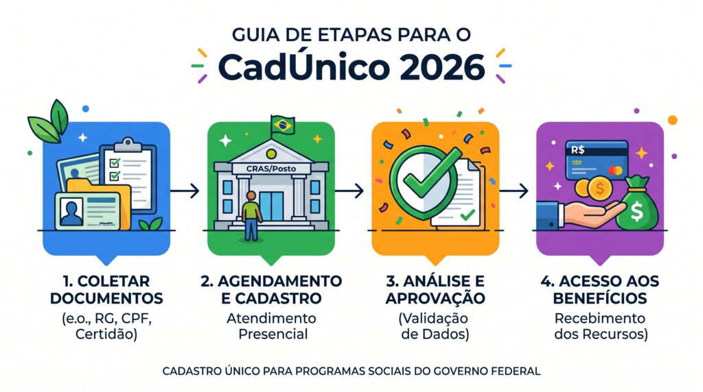 Cadastro Único 2026: Guia Completo para Entrar, Atualizar e Garantir seus Benefícios 1 Quer entrar no Bolsa Família ou garantir seus benefícios? Confira o Guia completo do Cadastro Único 2026. Cadastro, documentos necessários, regras de renda.
